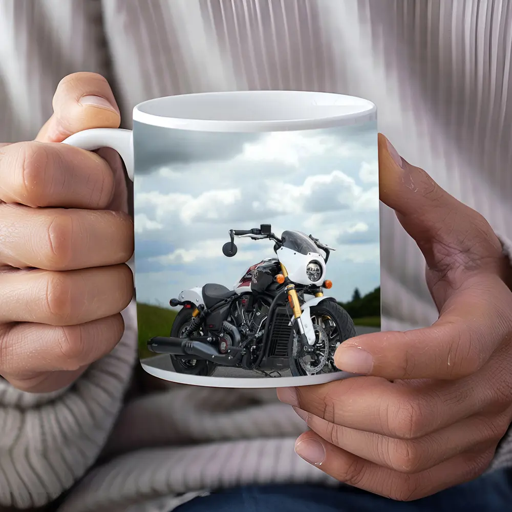 Indian Motorcycle Cafe Racer Stormy Road – Mugs