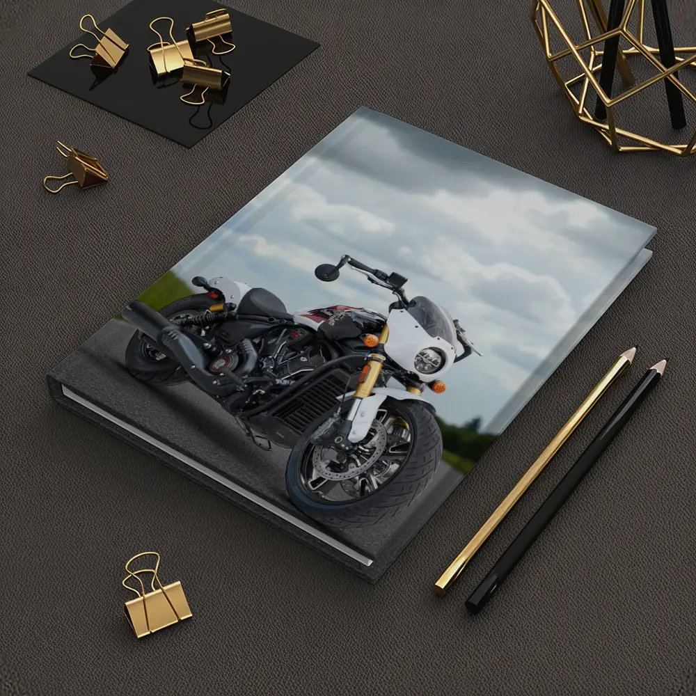Indian Motorcycle Cafe Racer Stormy Road – Notebooks