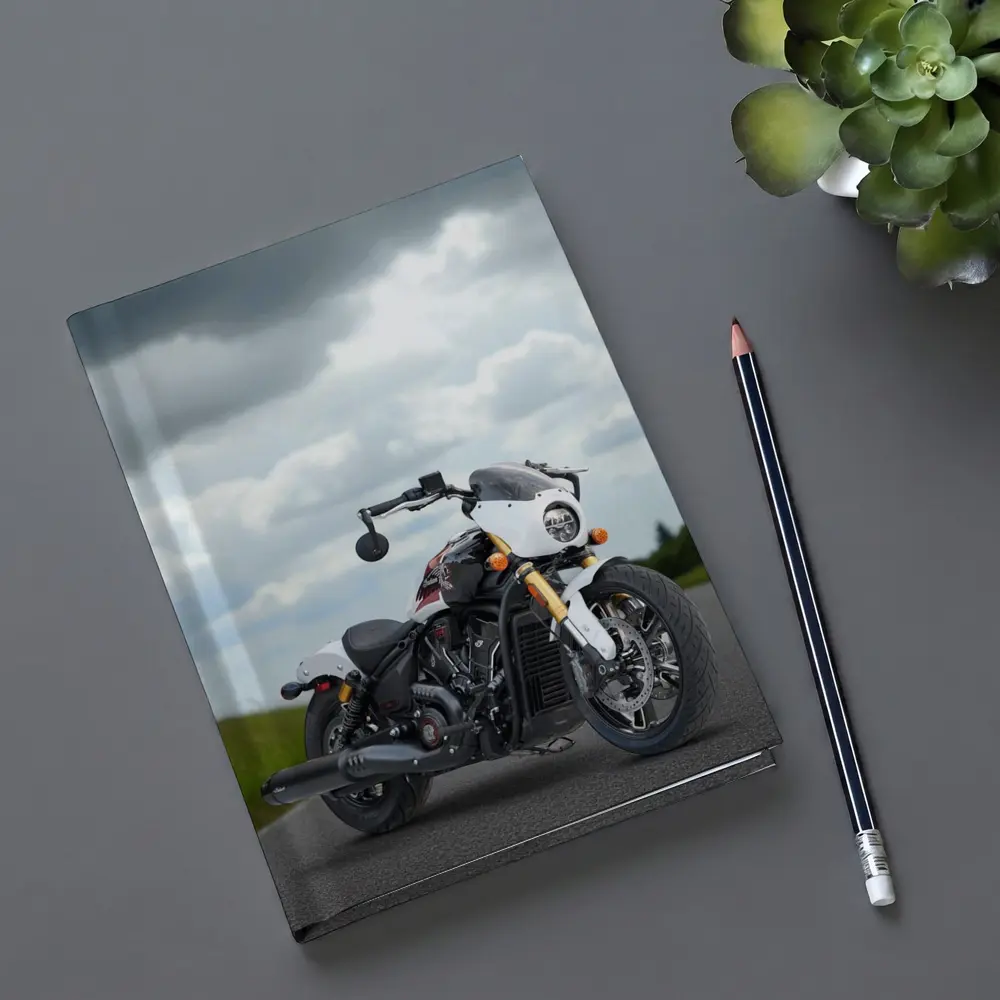 Indian Motorcycle Cafe Racer Stormy Road – Notebooks