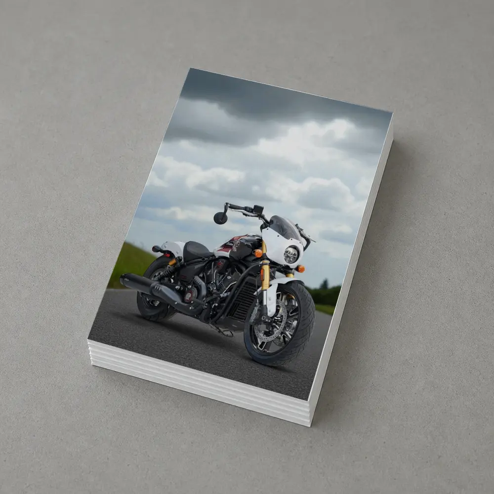 Indian Motorcycle Cafe Racer Stormy Road – Postcards