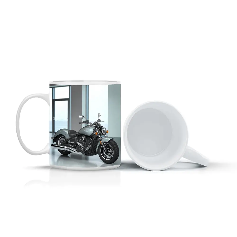 Indian Motorcycle Silver Cruiser Minimalist Studio – Mugs