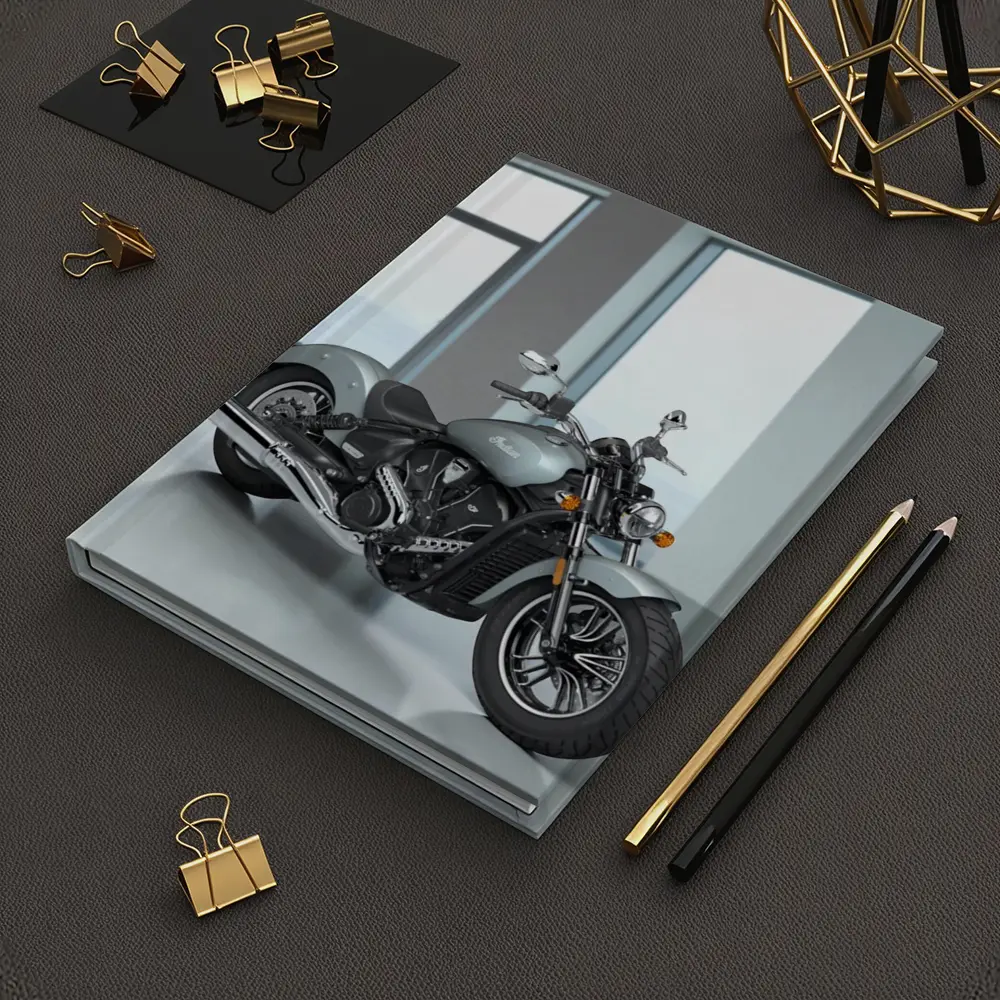 Indian Motorcycle Silver Cruiser Minimalist Studio – Notebooks