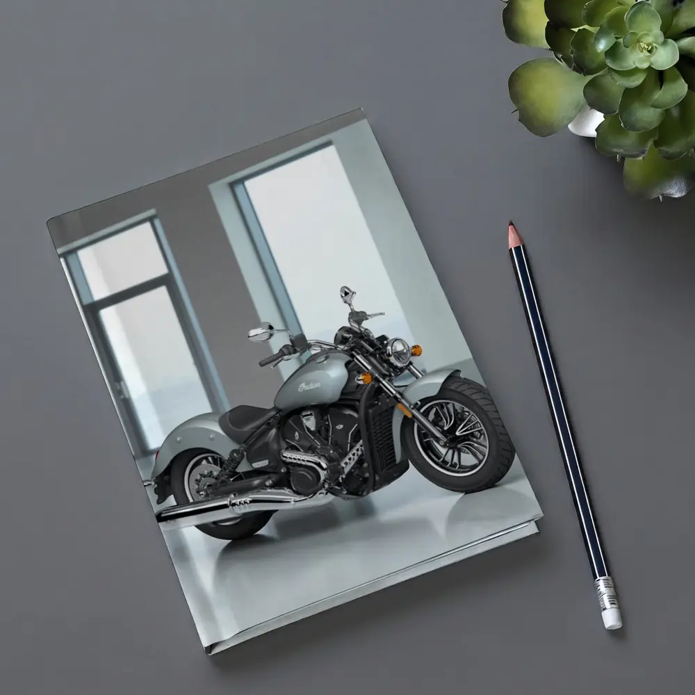Indian Motorcycle Silver Cruiser Minimalist Studio – Notebooks