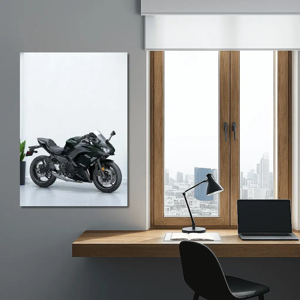 Kawasaki Ninja Sport Bike White Studio – Wall Art