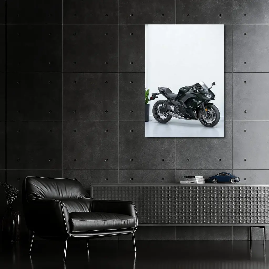 Kawasaki Ninja Sport Bike White Studio – Wall Art