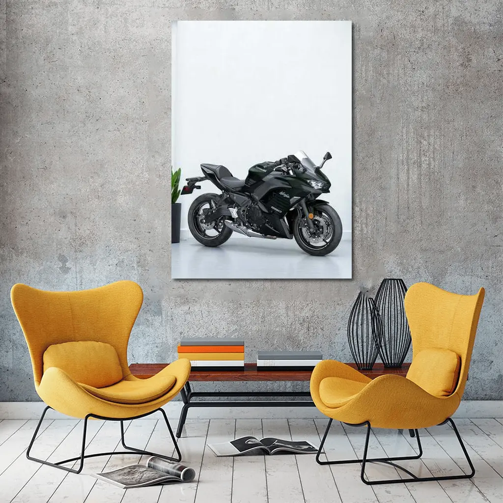 Kawasaki Ninja Sport Bike White Studio – Wall Art