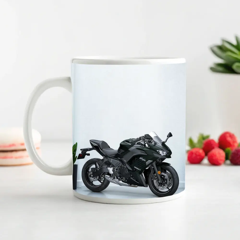 Kawasaki Ninja Sport Bike White Studio – Mugs