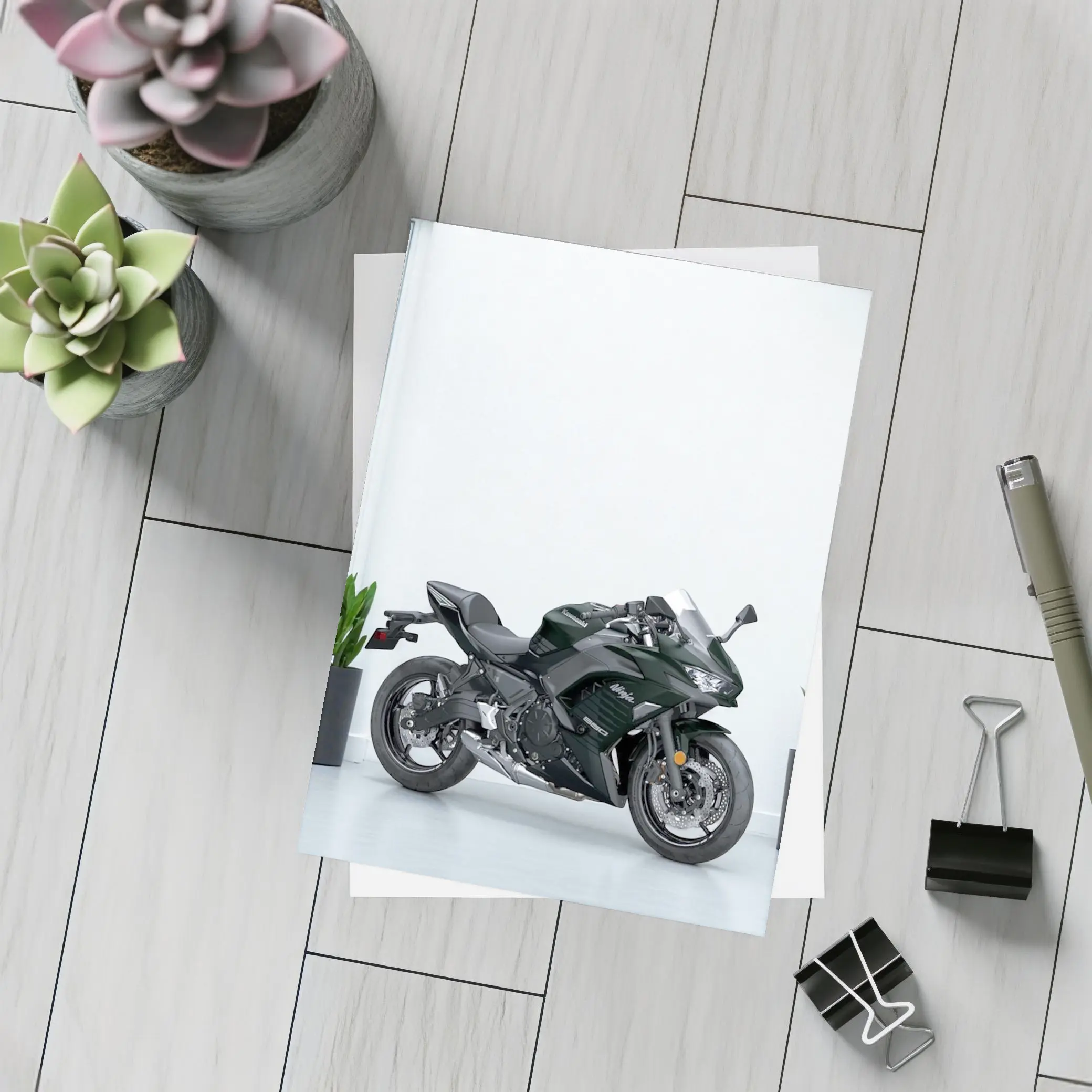 Kawasaki Ninja Sport Bike White Studio – Postcards