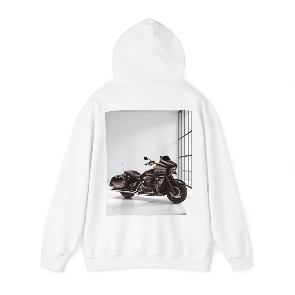 Kawasaki Cruiser Motorcycle Dark Studio Setting – Hoodies