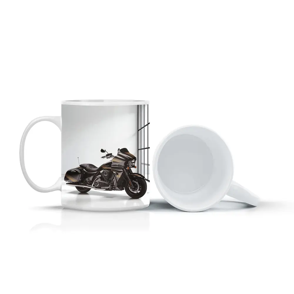 Kawasaki Cruiser Motorcycle Dark Studio Setting – Mugs