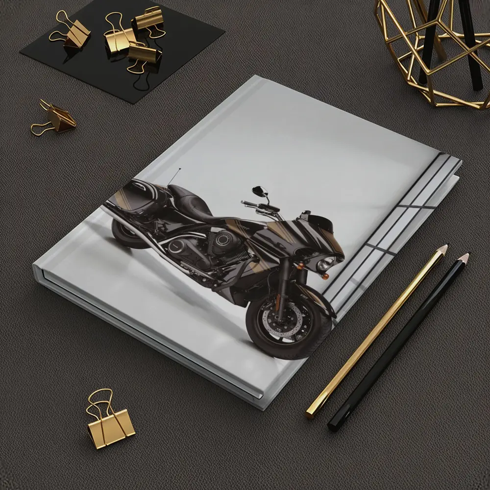 Kawasaki Cruiser Motorcycle Dark Studio Setting – Notebooks