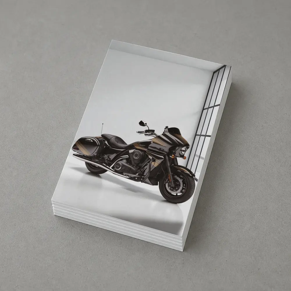 Kawasaki Cruiser Motorcycle Dark Studio Setting – Postcards