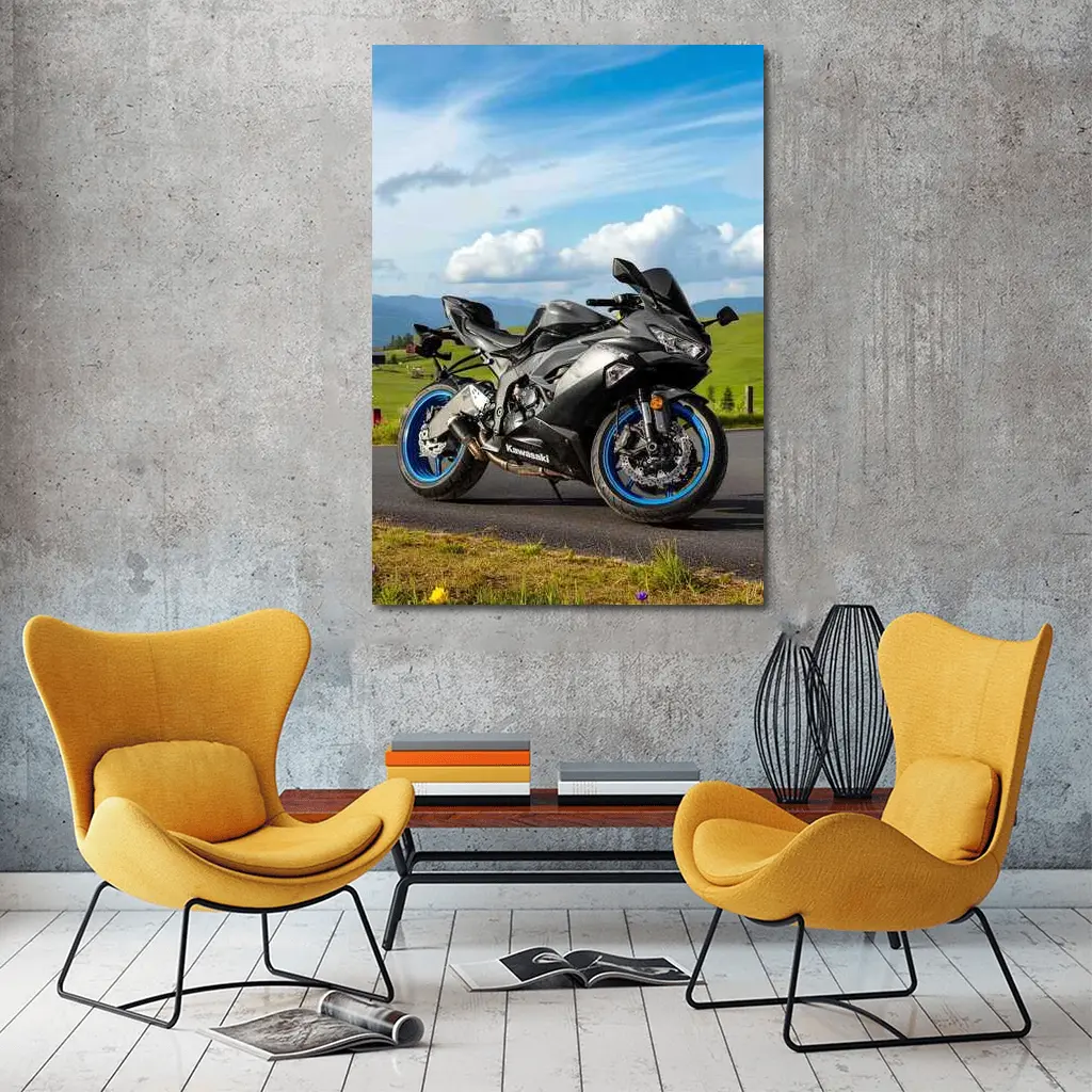 Kawasaki Ninja Sport Bike Mountain Road – Wall Art