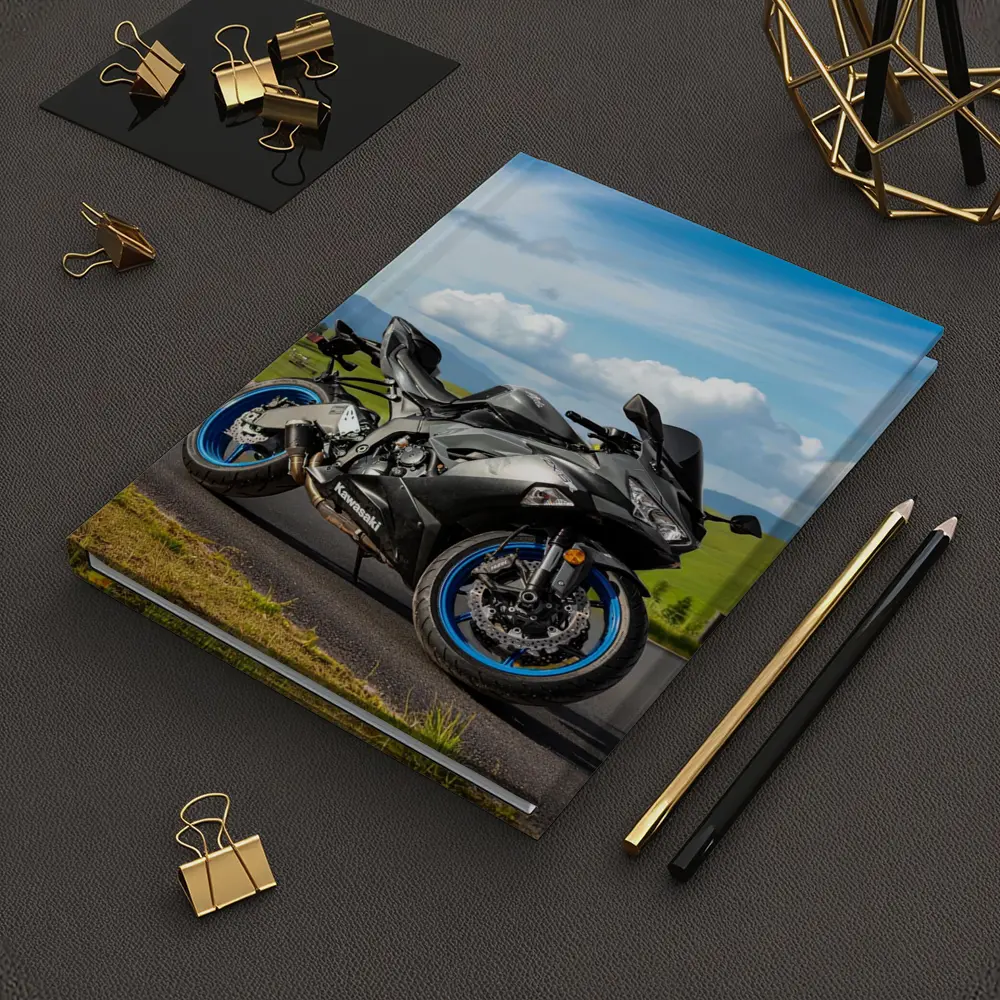 Kawasaki Ninja Sport Bike Mountain Road – Notebooks