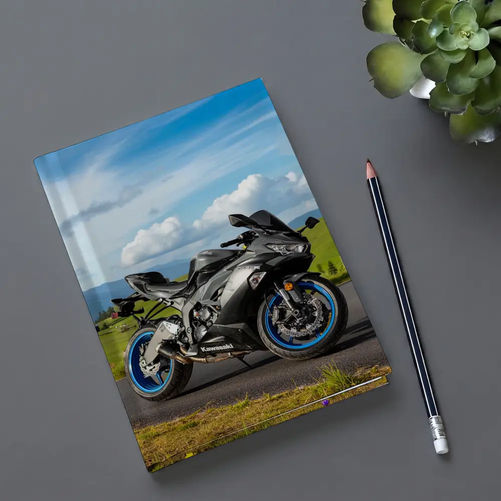 Kawasaki Ninja Sport Bike Mountain Road – Notebooks