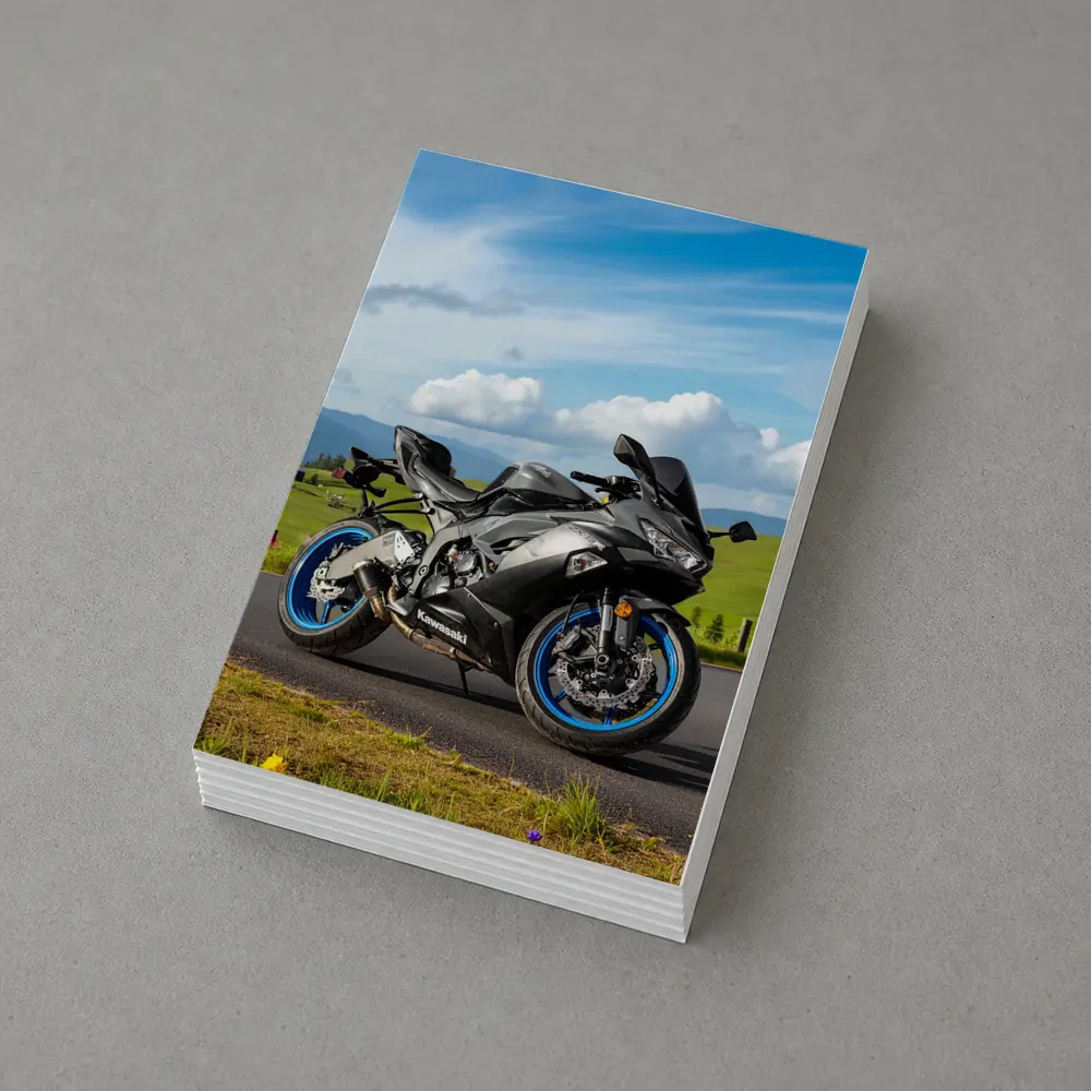 Kawasaki Ninja Sport Bike Mountain Road – Postcards