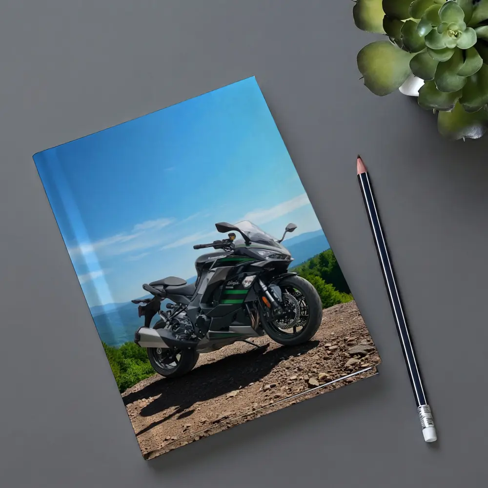 Kawasaki Sport Bike Mountain Overlook View – Notebooks