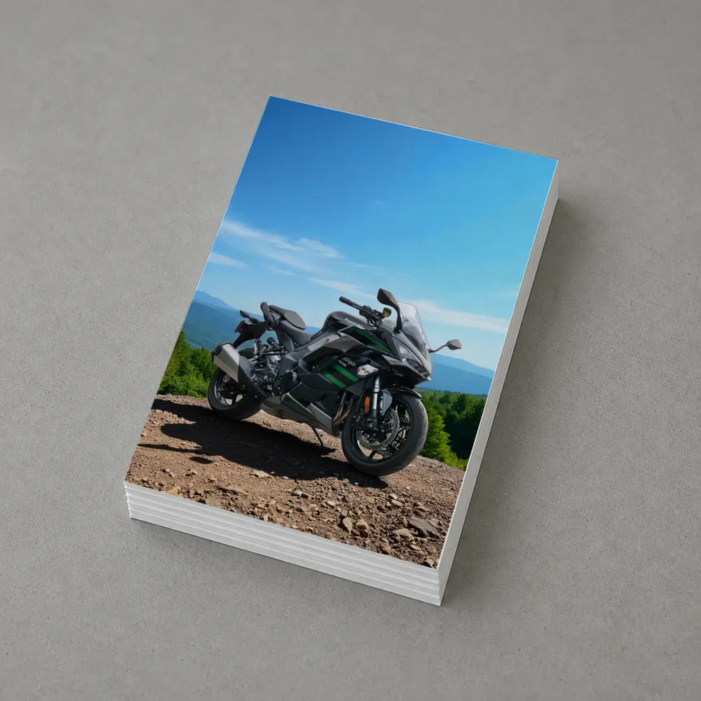 Kawasaki Sport Bike Mountain Overlook View – Postcards