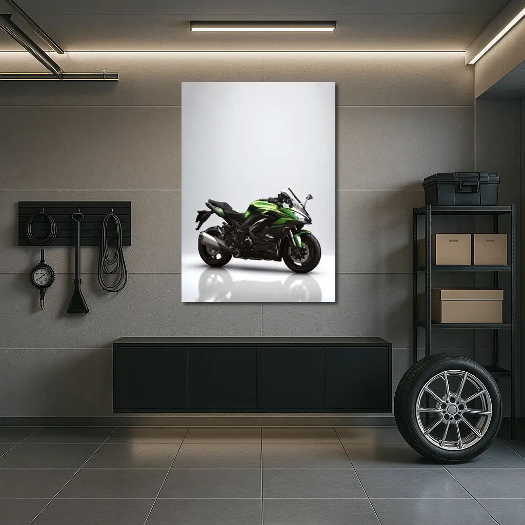 Kawasaki Ninja Sport Bike Gray Studio – Wall Art