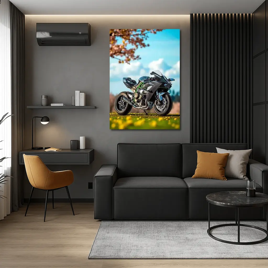 Kawasaki Ninja H2 Green Spring Park – Wall Art