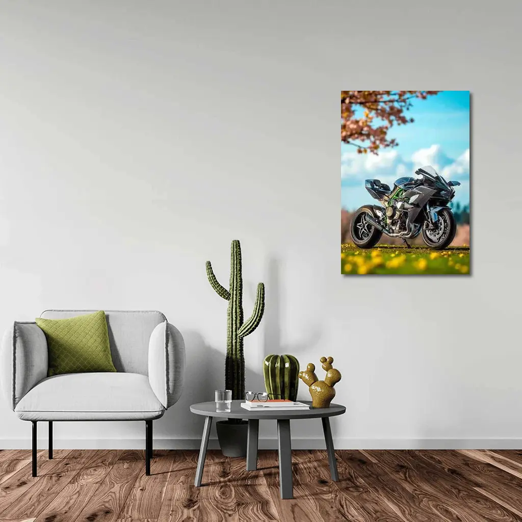 Kawasaki Ninja H2 Green Spring Park – Wall Art