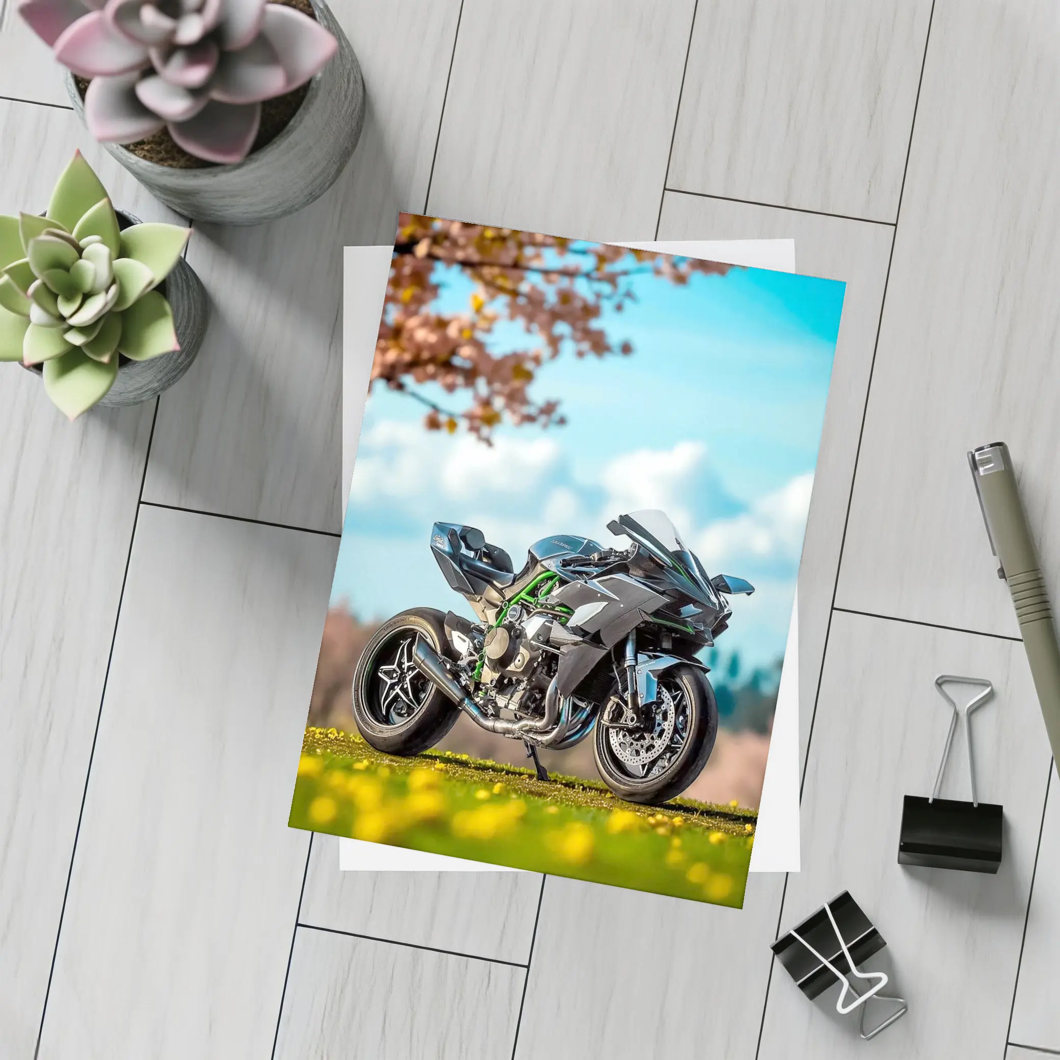 Kawasaki Ninja H2 Green Spring Park – Postcards
