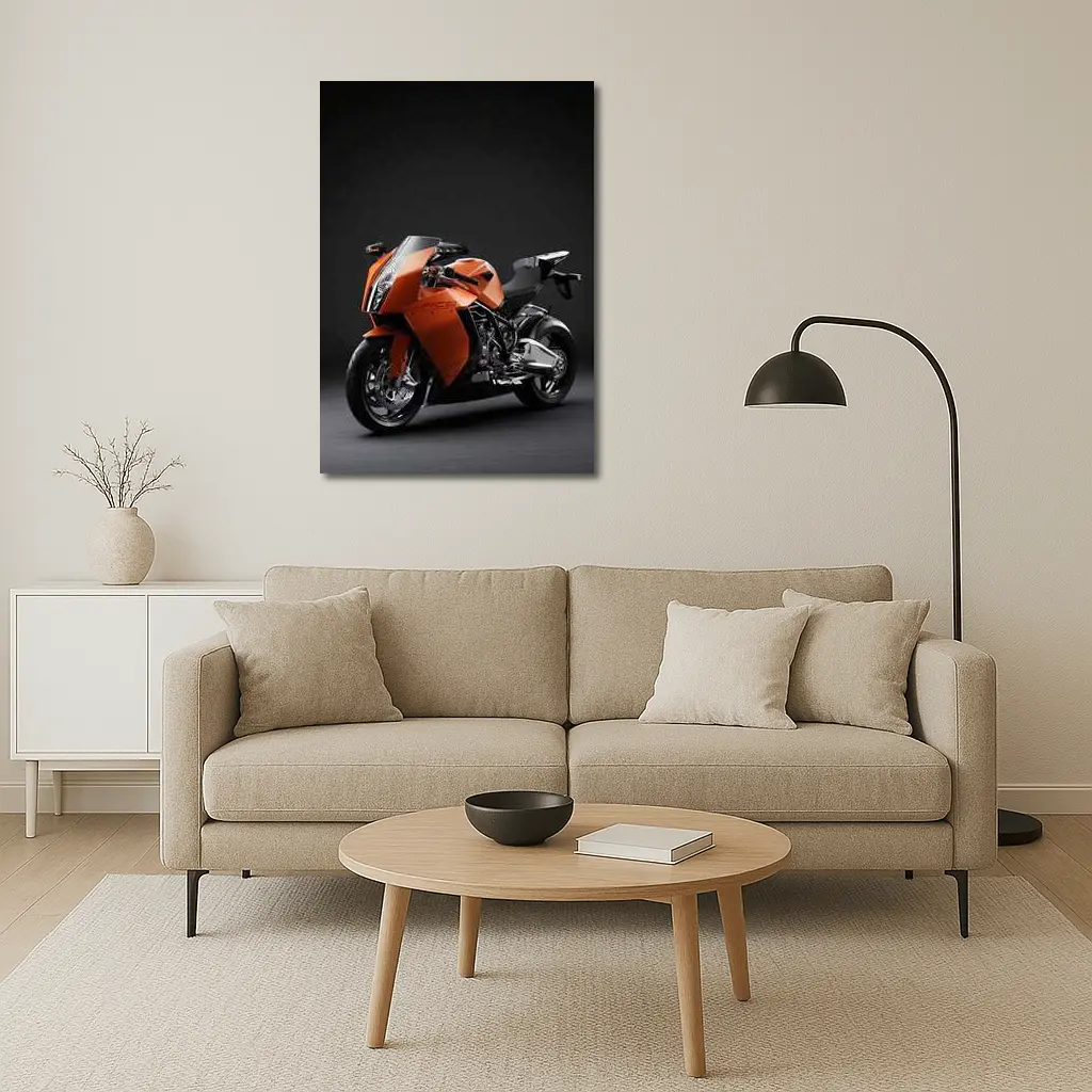 KTM RC8 Superbike Against Dark Studio Background – Wall Art