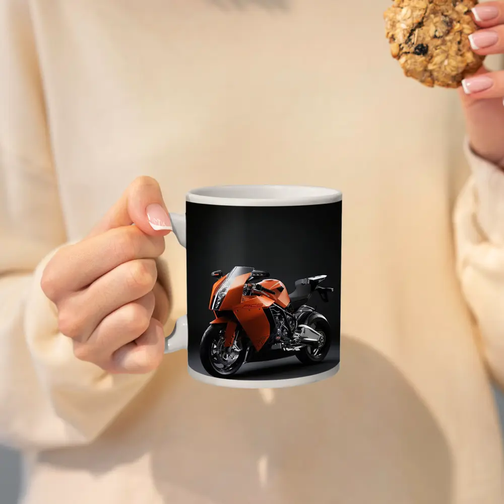 KTM RC8 Superbike Against Dark Studio Background – Mugs