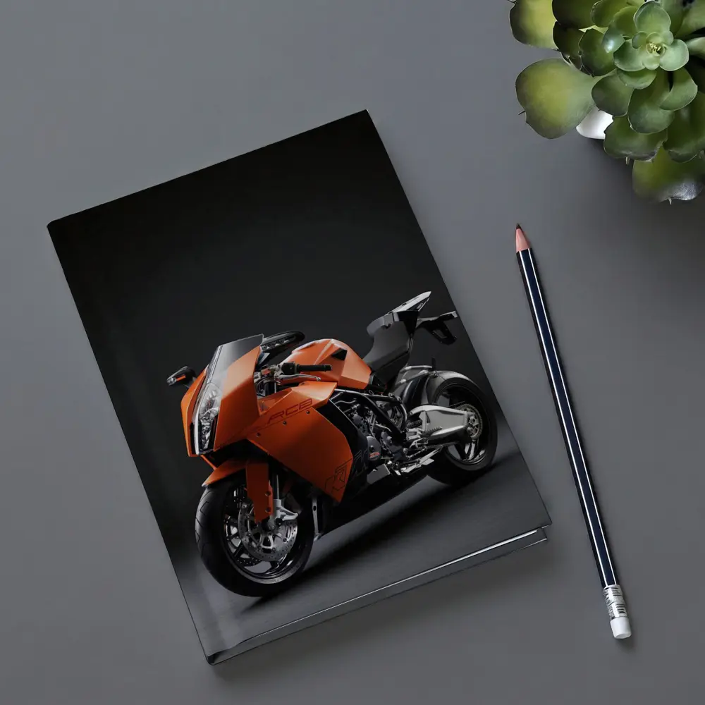KTM RC8 Superbike Against Dark Studio Background – Notebooks