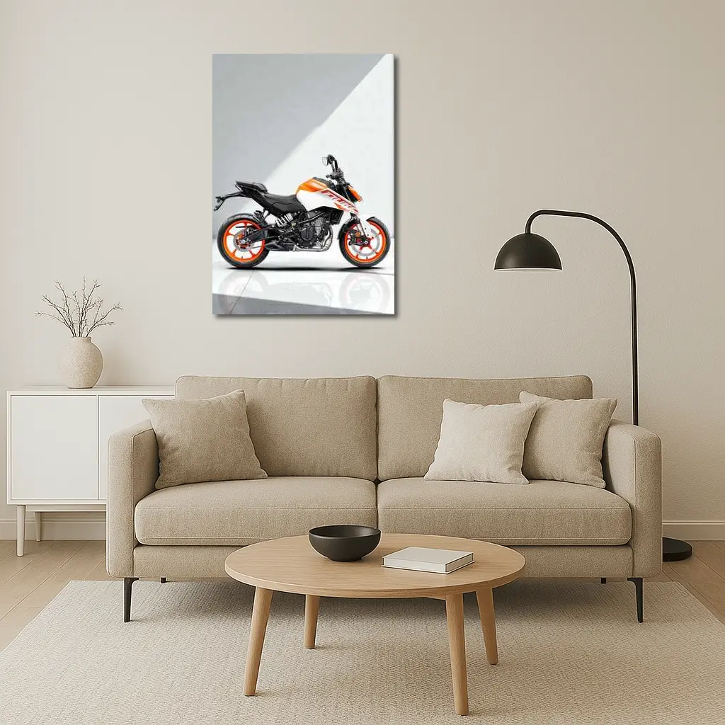 KTM Duke Motorcycle White Orange Studio – Wall Art