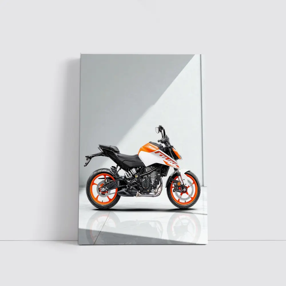 KTM Duke Motorcycle White Orange Studio – Wall Art