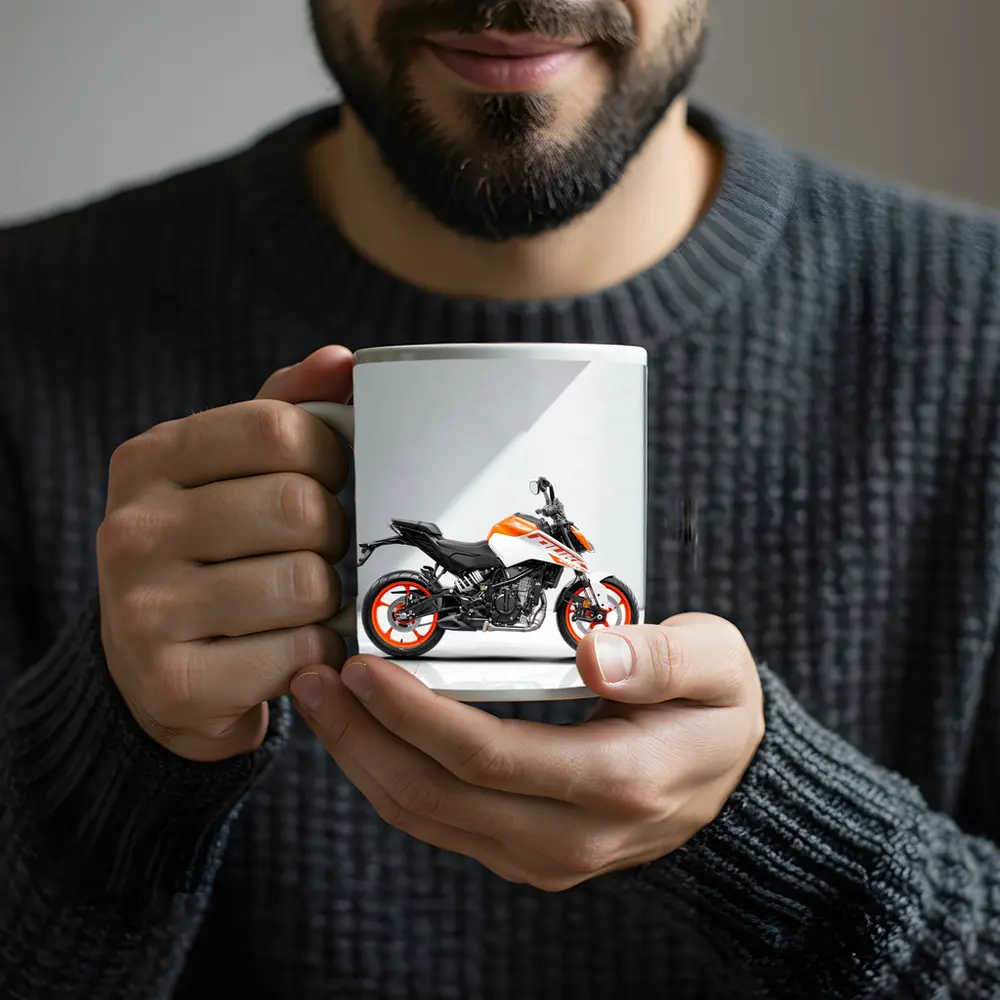 KTM Duke Motorcycle White Orange Studio – Mugs