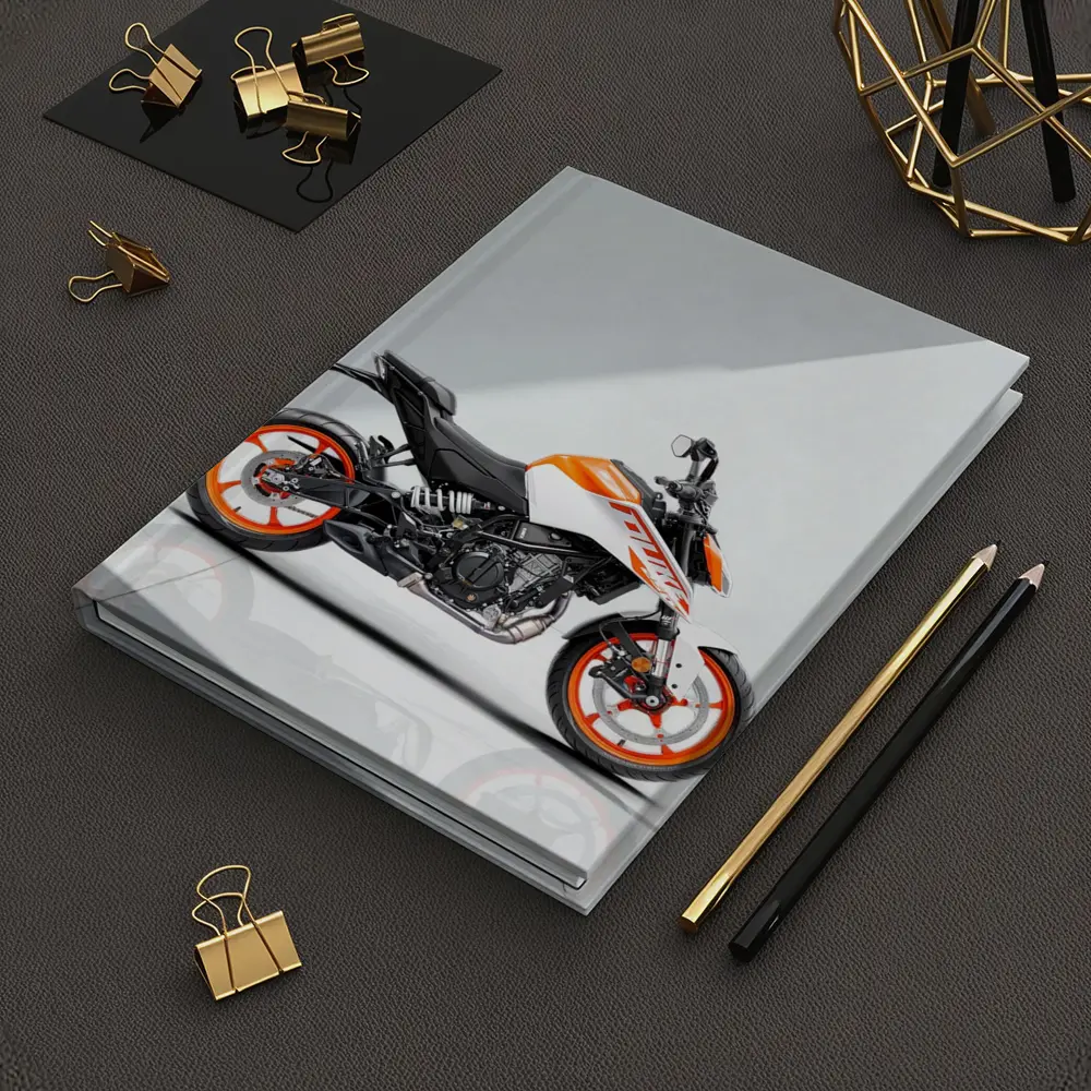 KTM Duke Motorcycle White Orange Studio – Notebooks