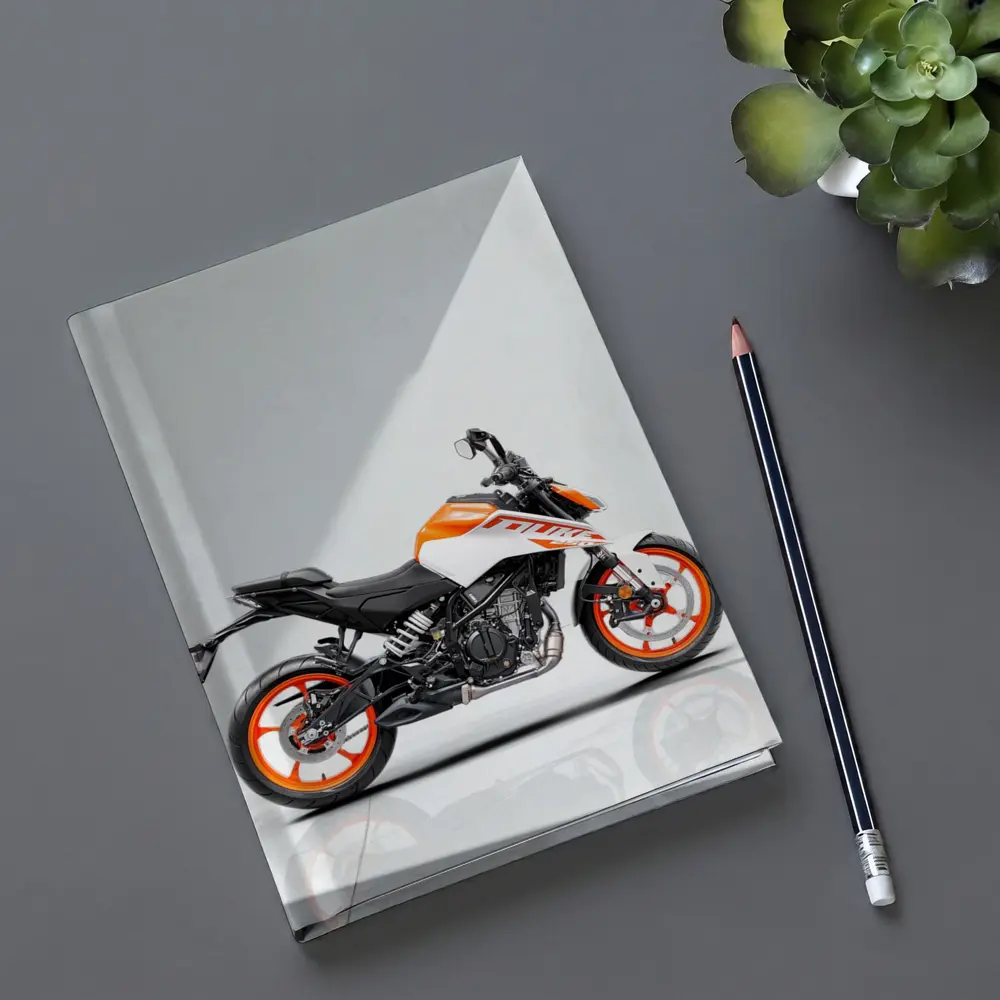 KTM Duke Motorcycle White Orange Studio – Notebooks