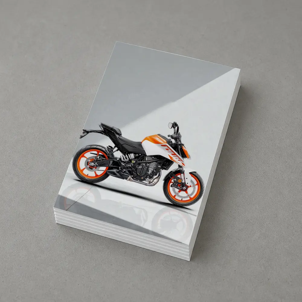 KTM Duke Motorcycle White Orange Studio – Postcards