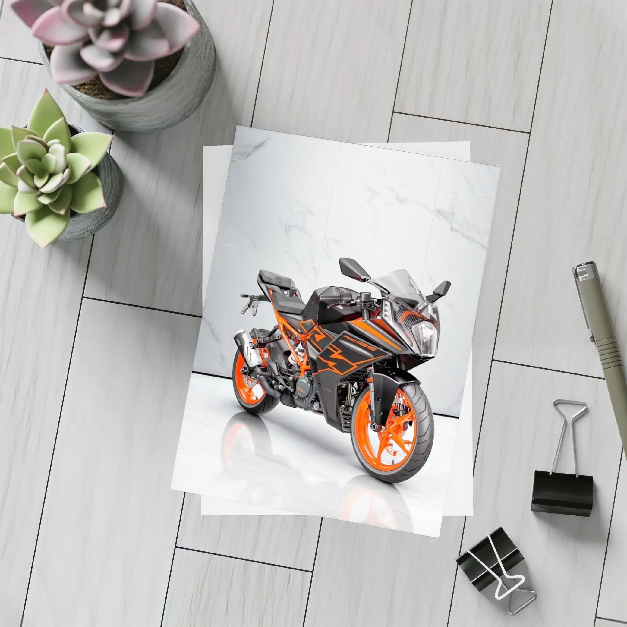 KTM RC125 Sport Bike Marble Studio – Postcards