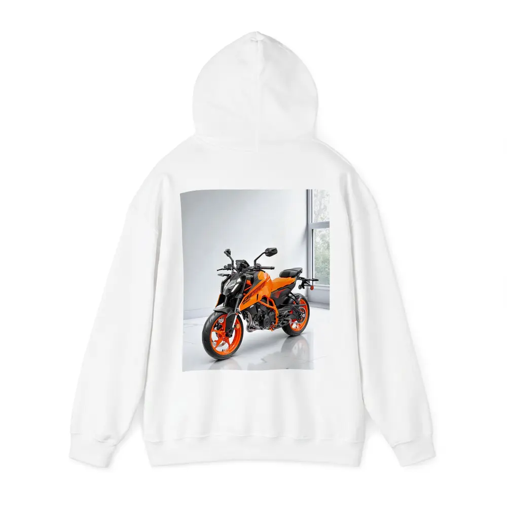 KTM Duke Orange Motorcycle Studio White Background – Hoodies