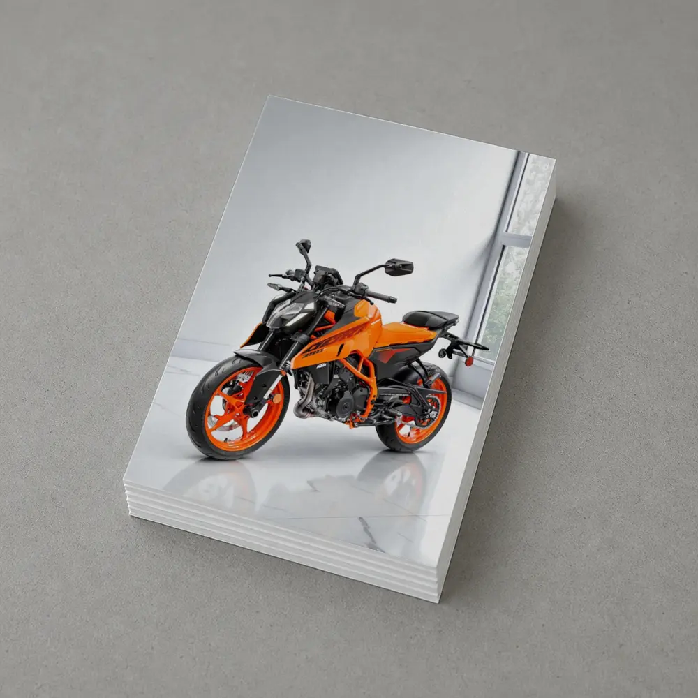 KTM Duke Orange Motorcycle Studio White Background – Postcards