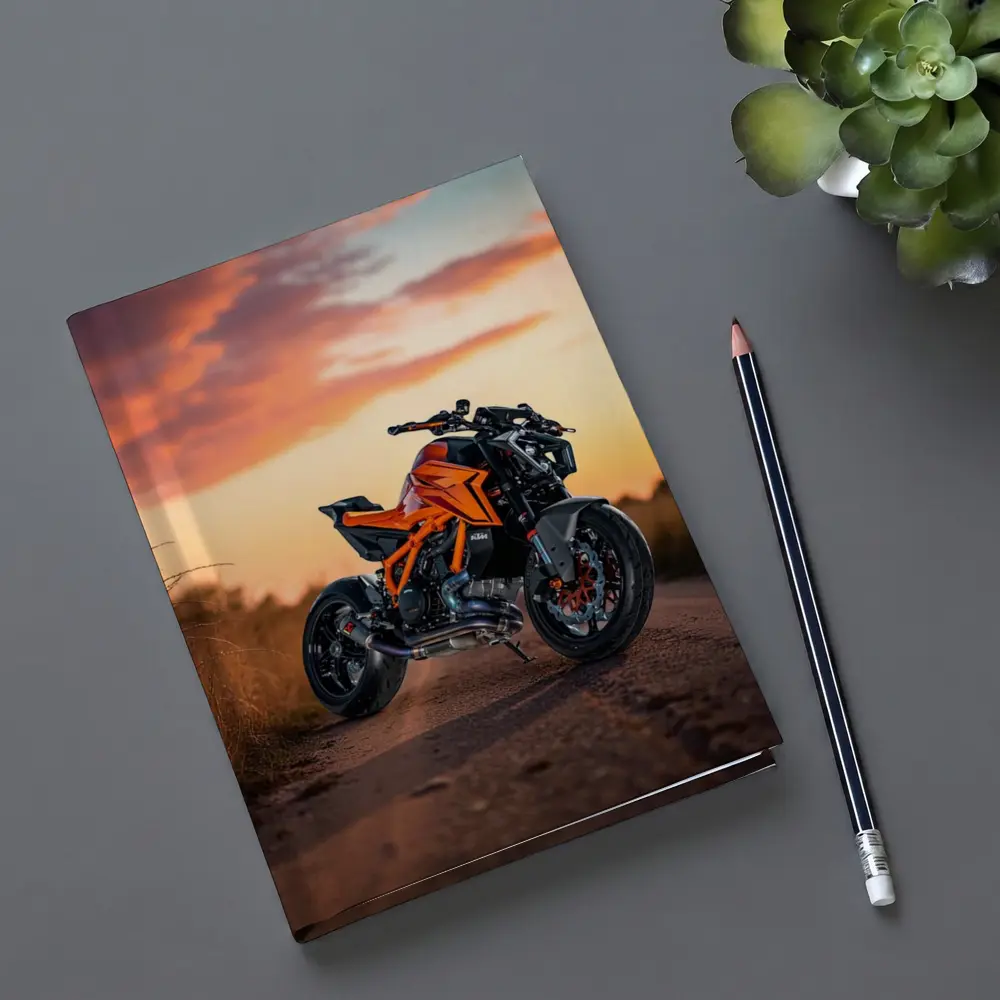 KTM Naked Bike Orange Sunset Road – Notebooks