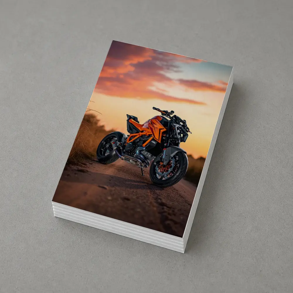 KTM Naked Bike Orange Sunset Road – Postcards