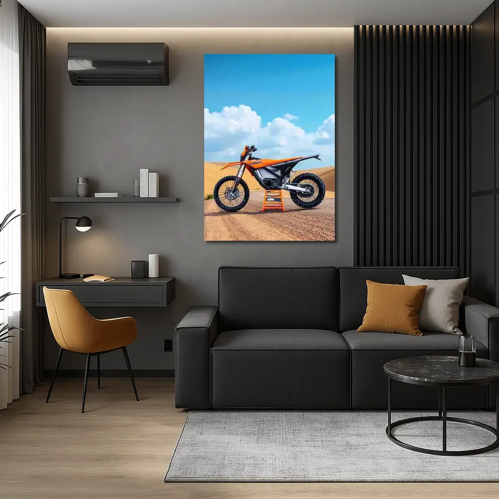 KTM Dirt Bike Orange Desert Sand Dunes – Wall Art