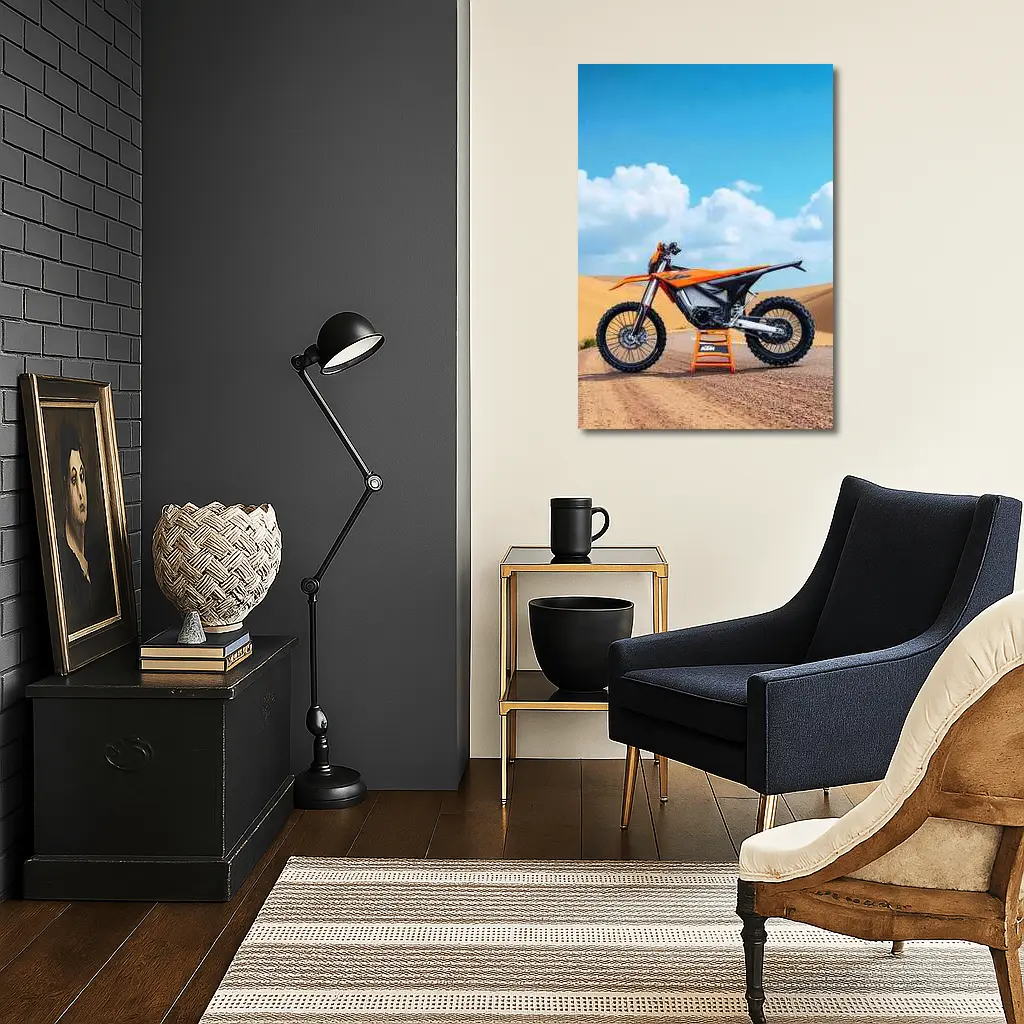 KTM Dirt Bike Orange Desert Sand Dunes – Wall Art