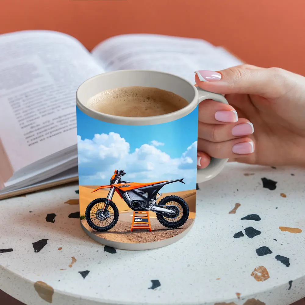 KTM Dirt Bike Orange Desert Sand Dunes – Mugs