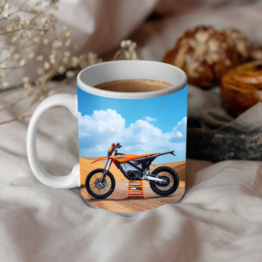 KTM Dirt Bike Orange Desert Sand Dunes – Mugs