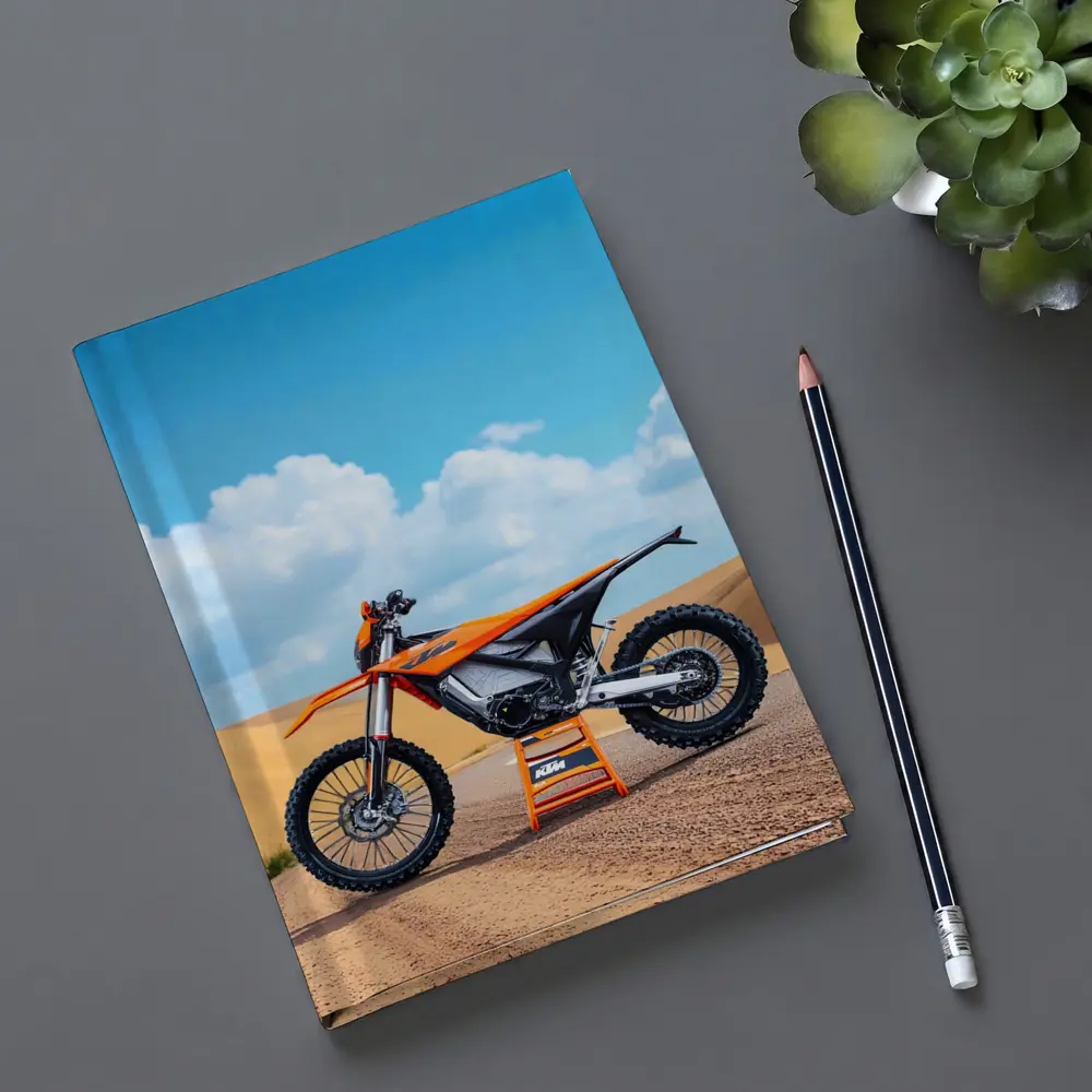KTM Dirt Bike Orange Desert Sand Dunes – Notebooks