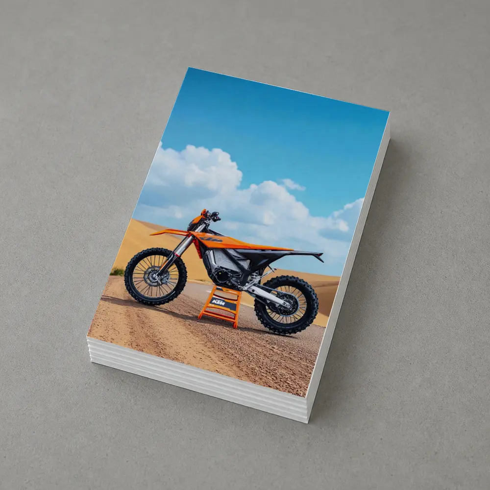 KTM Dirt Bike Orange Desert Sand Dunes – Postcards
