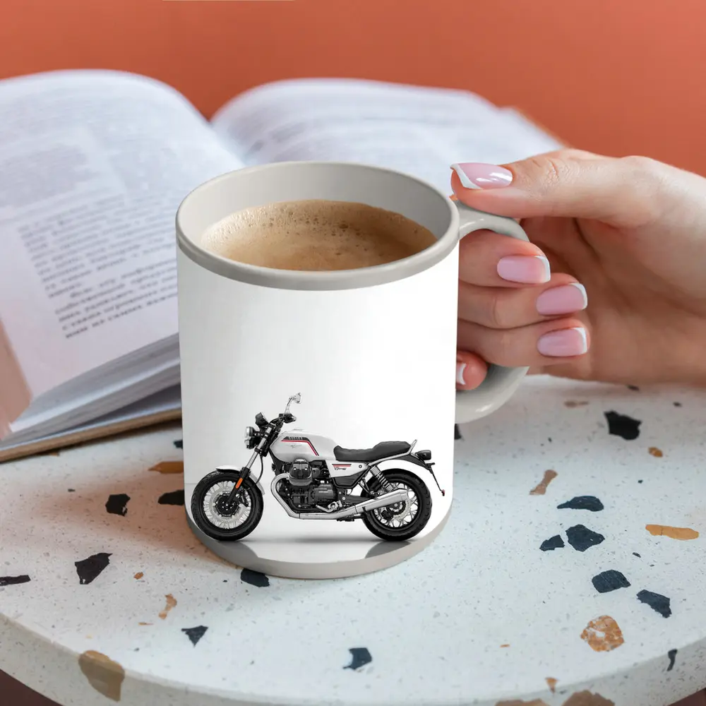 Moto Guzzi V7 White Studio Motorcycle – Mugs