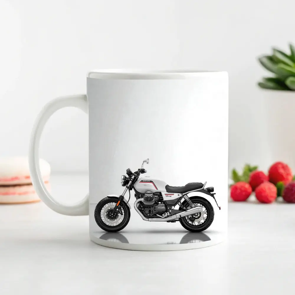 Moto Guzzi V7 White Studio Motorcycle – Mugs