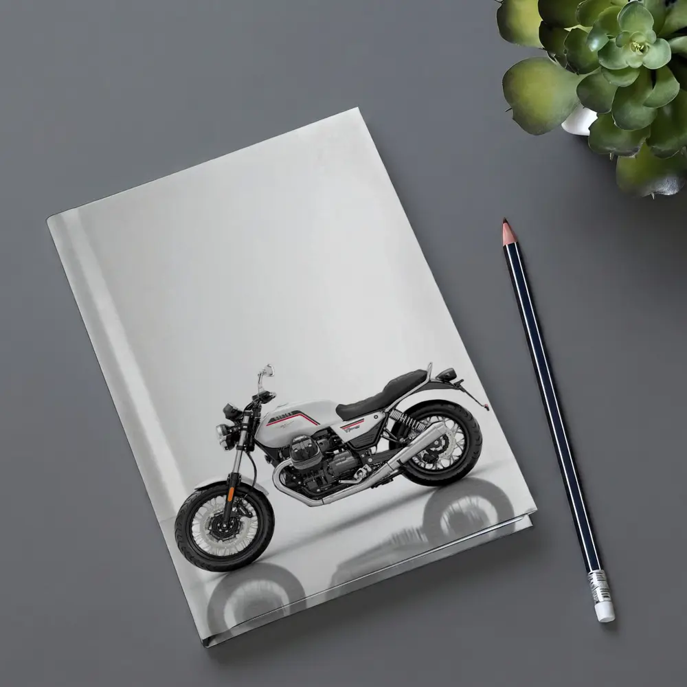 Moto Guzzi V7 White Studio Motorcycle – Notebooks