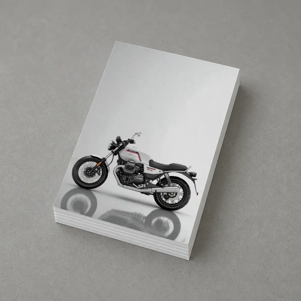 Moto Guzzi V7 White Studio Motorcycle – Postcards